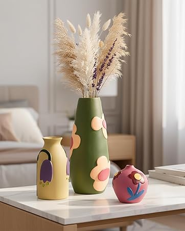white vases for flowers