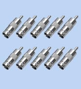 BNC Female Jack to RCA Male Plug 10PCS Straight Connector for CCTV Camera BNC Female to BNC Femal...