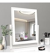 Makeup Mirror with Lights, Fashion Lighted Vanity Mirror with Dimmable Light, Smart Control, Memo...