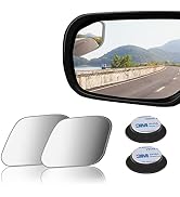 2 pcs Blind Spot Mirrors, 2" Diamond Ultra-thin Frameless HD Glass Convex Side Rear View Mirror w...