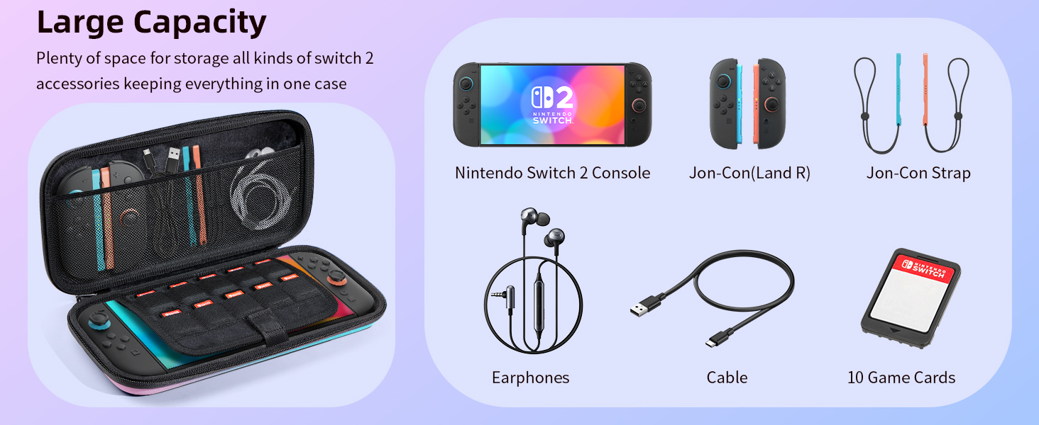 Switch 2 Carry Case Compatible with Nintendo Switch 2 Console