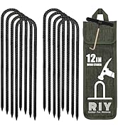 RIY Trampoline Stakes Anchors High Wind Heavy Duty Tent Stakes 12 Inch Ground Anchor Trampoline A...