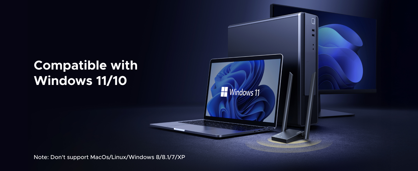 usb wifi adapter dual-band laptop wide range windows internet adaptor wlan adapter