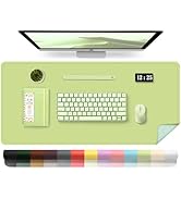 Leather Desk Pad Protector, Desk Mat, Large Mouse Pad, Non-Slip Desk Blotter, Office Laptop Desk ...