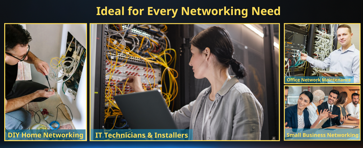 ethernet ends and crimper, passthrough rj45 crimper, ethernet cable tool, ethernet connector kit