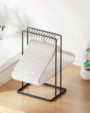 Carbon Steel Black Clothes Hanger Storage Rack