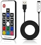 RGBZONE 1m USB DC 5V RF Wireless Remote LED Controller, 17 Key RF Wireless Remote Control for 505...