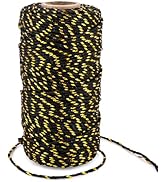 G2PLUS Black Gold String - 2MM 328ft Bakers Twine for Gift Wrapping, Black Cotton and Gold String...