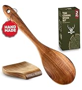 Premium Teak Wooden Spoon for Cooking 12” Long Handle - Cooking Utensils Set for Women &amp; Chefs, E...