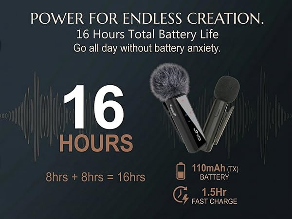 16 hours long battery time