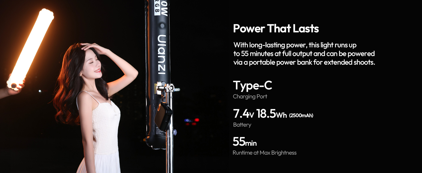 Build-in rechargeable battery for mobile photography