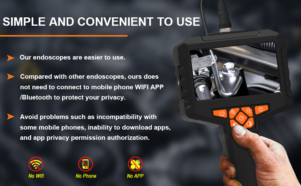 endoscope camera with light