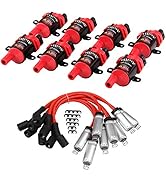 High Performance 8Pcs D585 UF262 Ignition Coils Pack Round Type + 8Pcs 8mm Spark Plug Wire Set Pa...