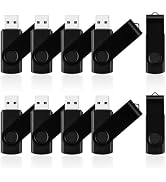 8GB Flash Drive 10 Pack USB Drives, Swivel Metal Clip USB 2.0 Thumb Drives Memory Stick Jump Driv...