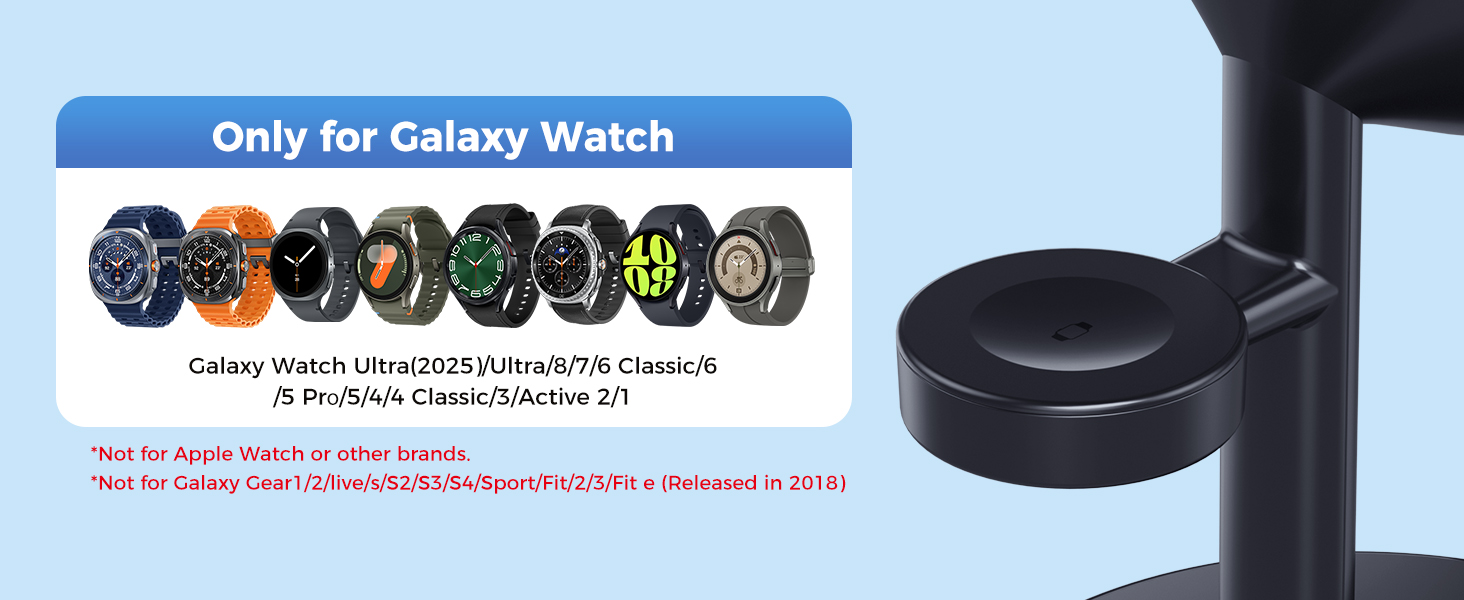 3 in 1 wireless charger samsung galaxy S26 Ultra S25 S24 flip 6 fold 5 watch earbuds classic stand
