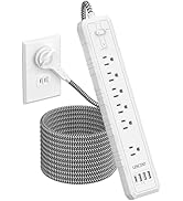 LENCENT 2 Prong Power Strip, 3 to 2 Prong Outlet Adapter, Two Prong Surge Protector, 10ft Extensi...