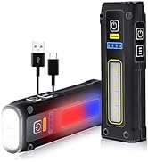 PINSAI 2 Pack Portable Rechargeable LED Work Light,Mini Magnetic flashlights for Mechanics with C...