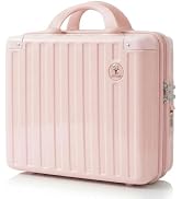 GigabitBest 14 Inch Portable Makeup Travel Case Hand Luggage, Hard Shell ABS Cosmetic Organizer w...
