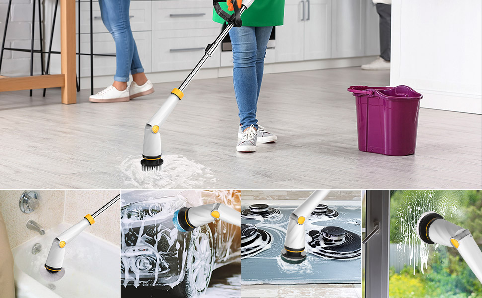 shower scrubber with long handle