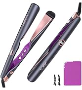LANDOT 2-in-1 Hair Straightener and Curler - Twist Flat Iron Curling Iron for Smooth Curls &amp; Slee...