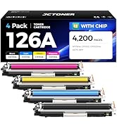 126A Toner Cartridge Set 4-Pack High Yield Replacement for HP 126A CE310A CE311A CE312A CE313A Co...