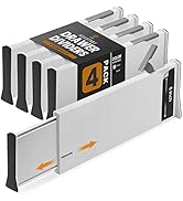 RAPTUROUS Adjustable Drawer Dividers 4 Pack, 6" Tall, 13-22" Long, Deep Dresser Drawer Divider fo...