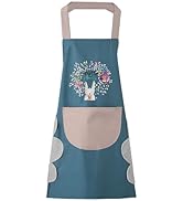 DILLMAN Women Kitchen Apron with Hand Wipe Pockets,Big Pocket,Hand-wiping, Waterproof for Cooking...