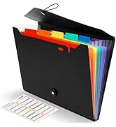 Nicecho Expanding File Folder, 7 Pockets Accordion File Organizer, A4 Letter Size Paper Document ...