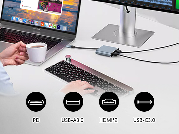 PD USB-A 3.0 HDM USB-C3.0