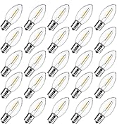 Brightown 25 Pack C9 LED Christmas Light Bulbs, Clear Plastic C9 Shatterproof LED Bulbs Replaceme...