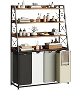 Herture Laundry Basket, 4 Section Laundry Hamper with 4 Tiers Shelf, Pull-Out and Removable Laund...