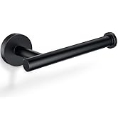 Kitsure Toilet Paper Holder Wall Mount - Sturdy Round Matte Black Toilet Paper Holder for Mega Ro...