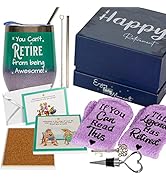 Teacher Retirement Gifts for Women 2022 - Farewell Gifts for Coworkers, Wine Gift Box with Wine R...
