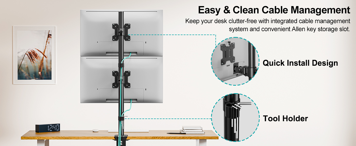 vertical dual monitor stand