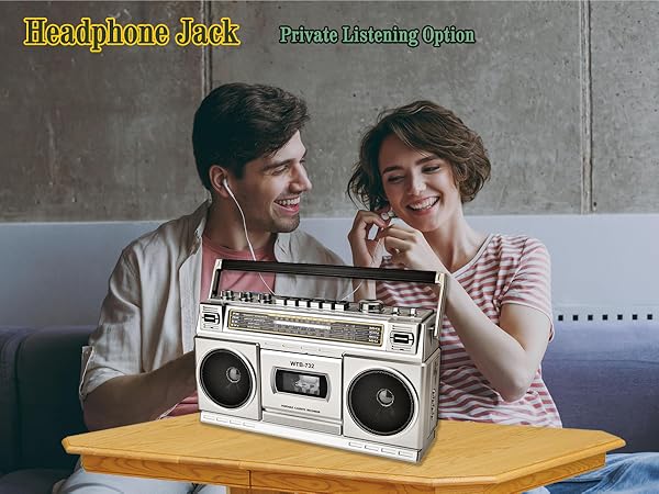 VINTAGE CASSETTE PLAYER recorder with headphonejack
