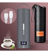 Travel Electric Kettle Portable Small Mini Tea Coffee Kettle Water Boiler, Water Heater with 4 Te...