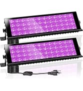 PIZHLO 2pcs 120W LED Black Light Bar, Blacklight Glow Party, IP66 Waterproof Flood Light with 10f...