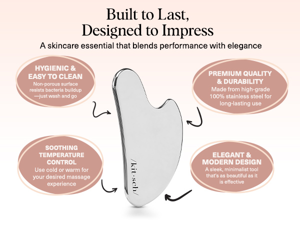 Stainless Steel Gua Sha Lymphatic Drainage Massager for Face Chin Jawline Shaper Double Chin Reducer