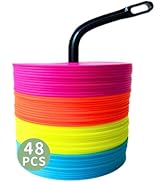 LEZER 6 Inch 8 Inch Flat Cones, Spot Markers, Soccer Cones, Field Court Markers, Sit Spots, Flat ...