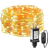 Lighting EVER Fairy Lights Plug in, 33ft 100 LED String Lights for Bedroom, Warm White Copper Wir...