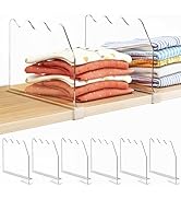 SPACEKEEPER Shelf Dividers for Closet Organization, Clear Closet Shelf Divider for Clothes Purses...