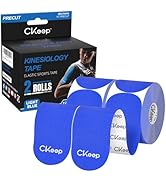 CKeep Kinesiology Tape, 2 Rolls Cotton Latex Free Hypoallergenic Elastic Precut Strips, 2 Inch Wi...