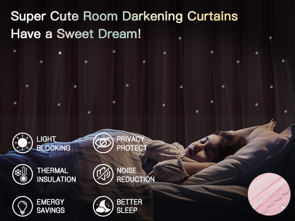 pink curtains