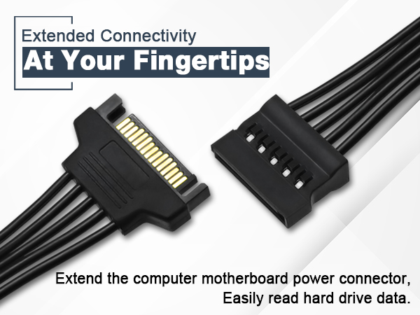 15 Pin SATA Power Extension Cable