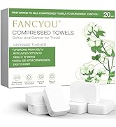 Fancyou Disposable Face Towel 12"x9" Thicken, 20 Pack Compressed Towel Tablets, Clean Reusable Fa...