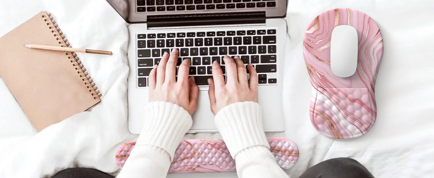 ergonomic desk accessories keyboard mouse pad set mouse pad with gel wrist rest laptop wrist support