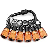 ELEAD 6-Piece Bit Holder Key Chain, 1/4 inch Orange Hex Shank Bit Holders, Quick Release Design w...