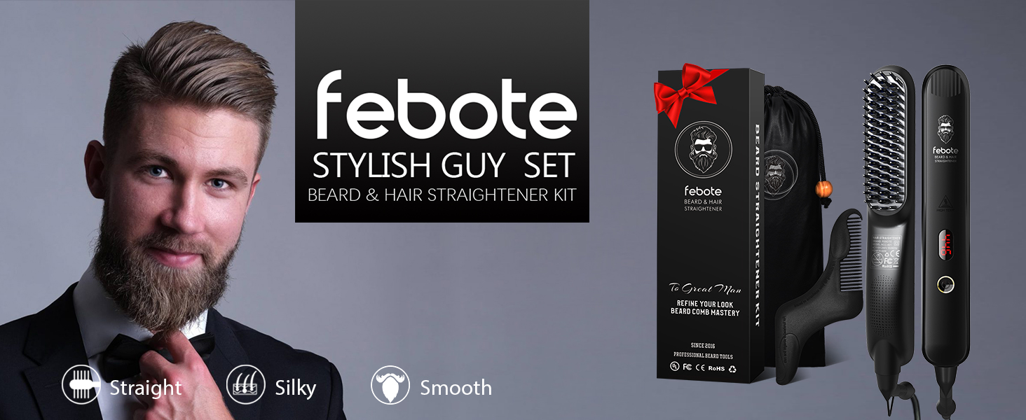 febote beard&amp;hair straightener kit