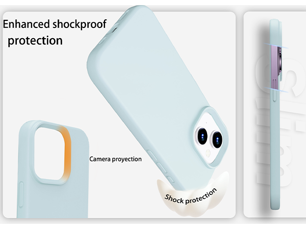Compatible with iPhone 15 Case, Upgraded Liquid Silicone with [Flat Edges] [Camera Protection]
