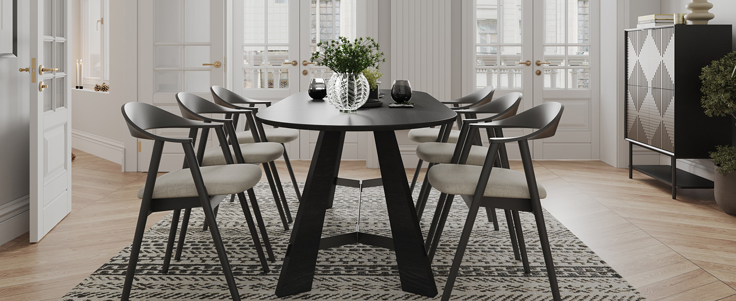 Oval Dining Table for 6-8 People